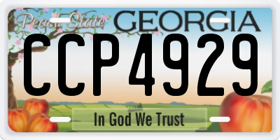 GA license plate CCP4929