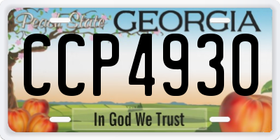 GA license plate CCP4930