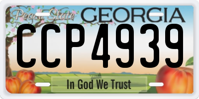 GA license plate CCP4939