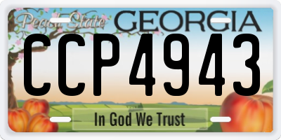 GA license plate CCP4943