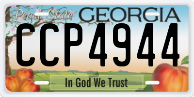 GA license plate CCP4944