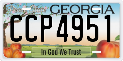GA license plate CCP4951