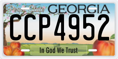 GA license plate CCP4952