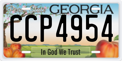 GA license plate CCP4954