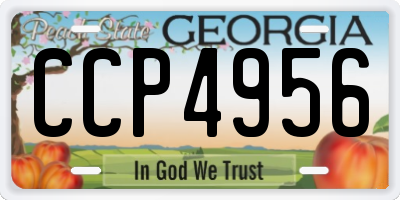 GA license plate CCP4956