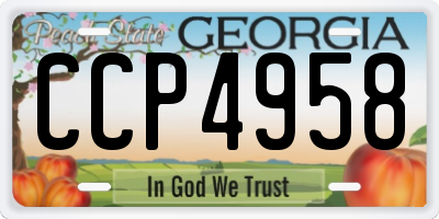 GA license plate CCP4958