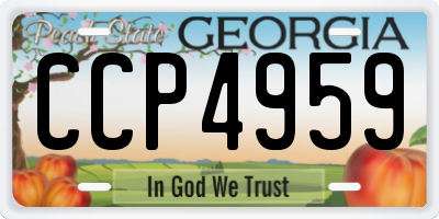 GA license plate CCP4959