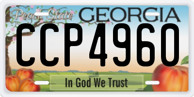 GA license plate CCP4960
