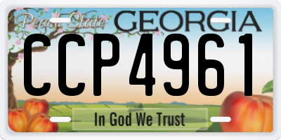 GA license plate CCP4961