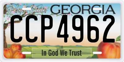 GA license plate CCP4962
