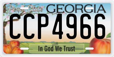 GA license plate CCP4966