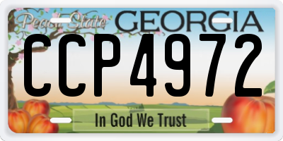 GA license plate CCP4972