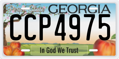 GA license plate CCP4975