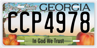GA license plate CCP4978