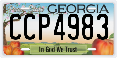 GA license plate CCP4983
