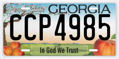 GA license plate CCP4985