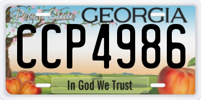 GA license plate CCP4986