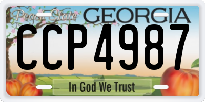 GA license plate CCP4987