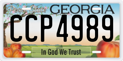 GA license plate CCP4989