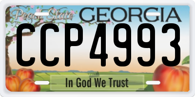 GA license plate CCP4993