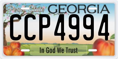 GA license plate CCP4994