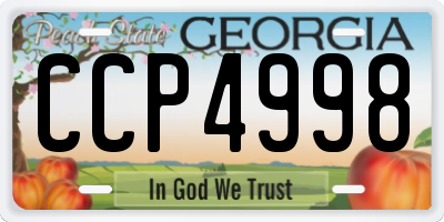 GA license plate CCP4998