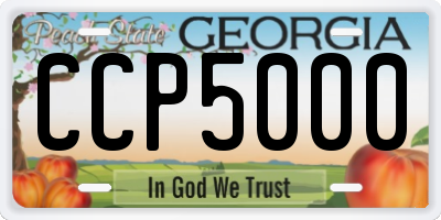 GA license plate CCP5000