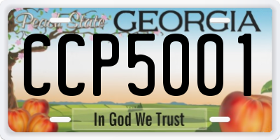 GA license plate CCP5001