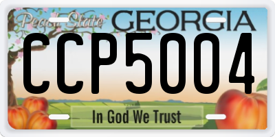 GA license plate CCP5004