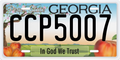 GA license plate CCP5007