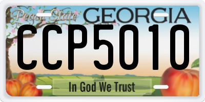GA license plate CCP5010