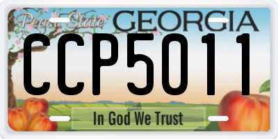 GA license plate CCP5011