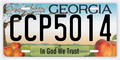 GA license plate CCP5014