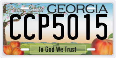 GA license plate CCP5015