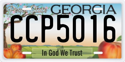 GA license plate CCP5016