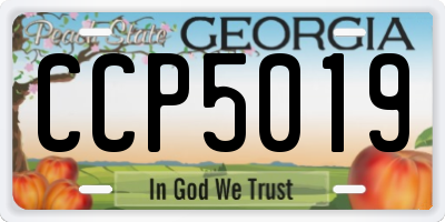 GA license plate CCP5019