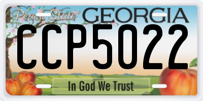 GA license plate CCP5022