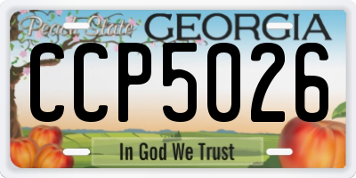 GA license plate CCP5026
