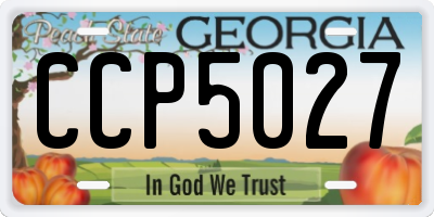GA license plate CCP5027