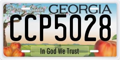 GA license plate CCP5028