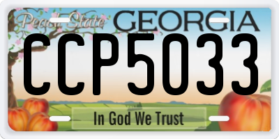 GA license plate CCP5033