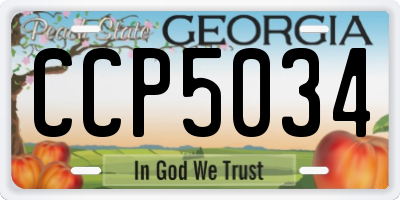 GA license plate CCP5034