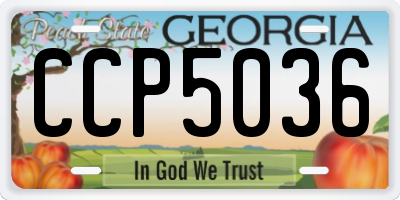 GA license plate CCP5036