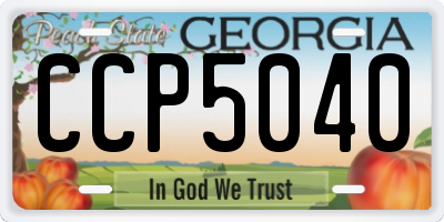 GA license plate CCP5040