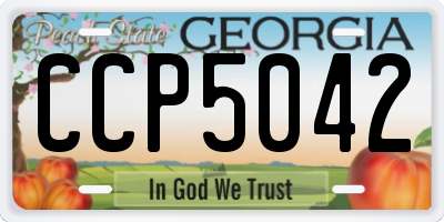 GA license plate CCP5042