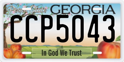 GA license plate CCP5043