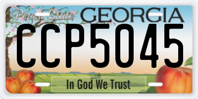 GA license plate CCP5045