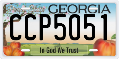 GA license plate CCP5051