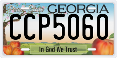 GA license plate CCP5060