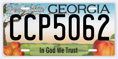 GA license plate CCP5062